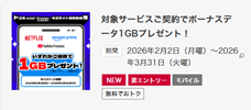 動画サービス加入でデータプレゼントキャンペーン